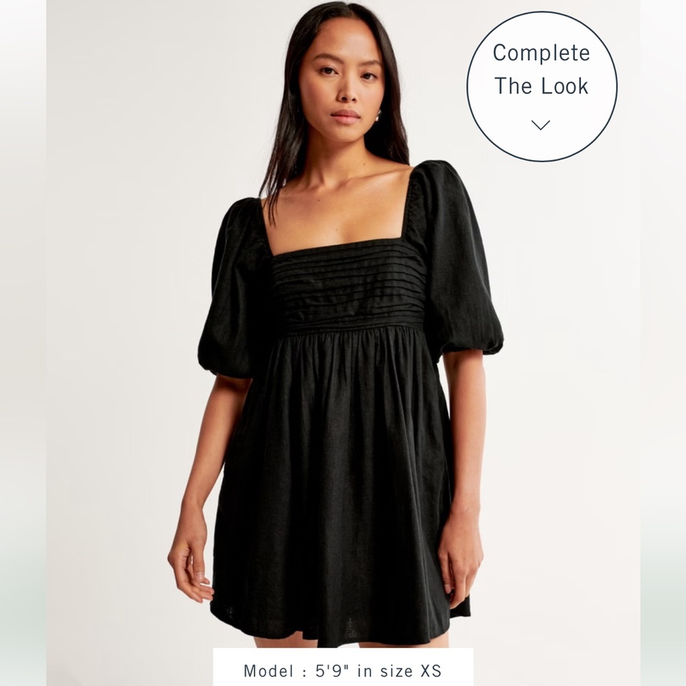 Abercrombie & Fitch Emerson poplin puff sleeve dress